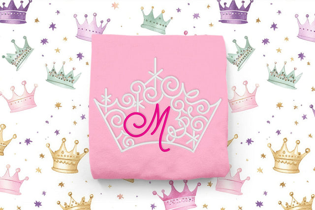 Ornate Magical Tiara with Letter M Embroidery Embroidery/Applique DESIGNS Risa Rocks It 