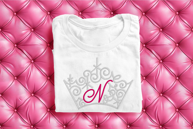 Ornate Magical Tiara with Letter N Embroidery Embroidery/Applique DESIGNS Risa Rocks It 