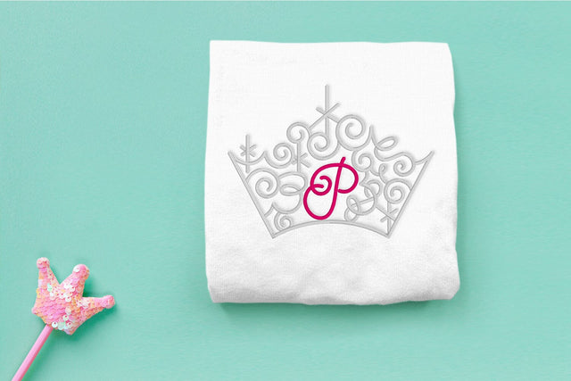 Ornate Magical Tiara with Letter P Embroidery Embroidery/Applique DESIGNS Risa Rocks It 