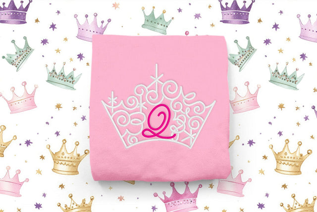 Ornate Magical Tiara with Letter Q Embroidery Embroidery/Applique DESIGNS Risa Rocks It 