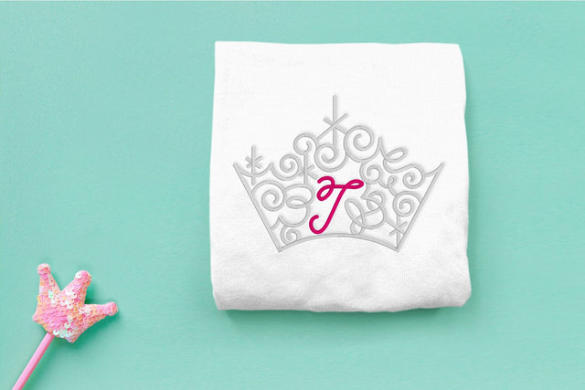 Ornate Magical Tiara with Letter T Embroidery Embroidery/Applique DESIGNS Risa Rocks It 