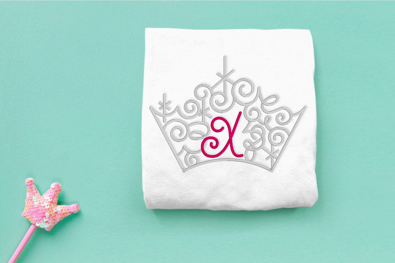 Ornate Magical Tiara with Letter X Embroidery Embroidery/Applique DESIGNS Risa Rocks It 