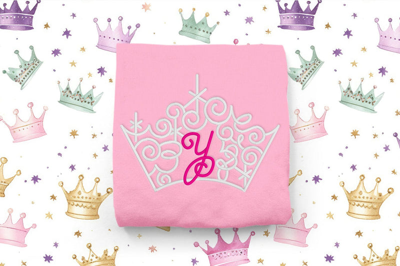 Ornate Magical Tiara with Letter Y Embroidery Embroidery/Applique DESIGNS Risa Rocks It 