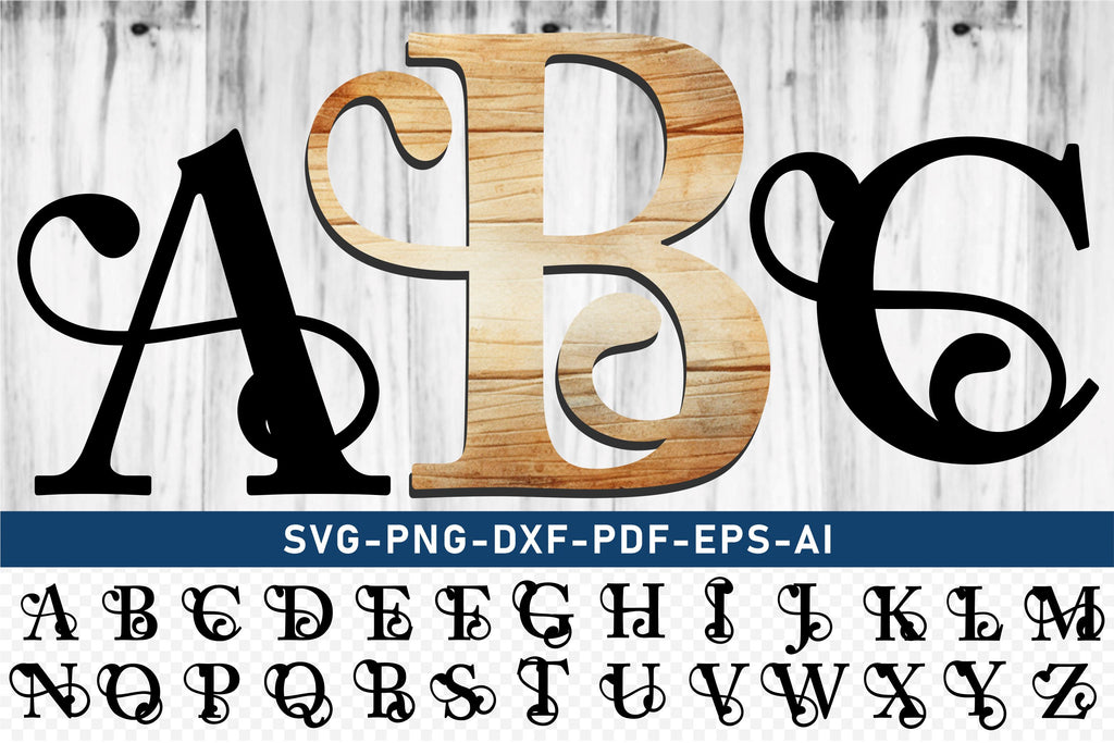 Ornate Monogram Alphabet Letters Set A-Z SVG Designs Bundle, Ornate ...