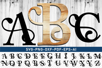 Ornate Monogram Alphabet Letters Set A-Z SVG Designs Bundle, Ornate Monogram Font SVG Laser Cut Files, Monogram Letter SVG, PNG, Cricut Design SVG D2PUTRI Designs 