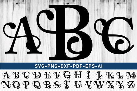 Ornate Monogram Alphabet Letters Set A-Z SVG Designs Bundle, Ornate Monogram Font SVG Laser Cut Files, Monogram Letter SVG, PNG, Cricut Design SVG D2PUTRI Designs 