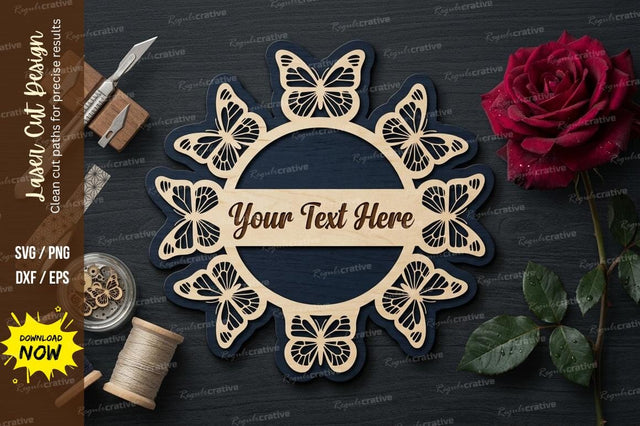 Ornate Name Frame laser Cut svg Cutting file SVG Regulrcrative 
