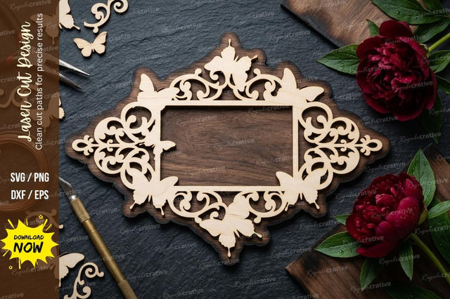 Ornate Name Frame laser Cut svg Cutting file SVG Regulrcrative 