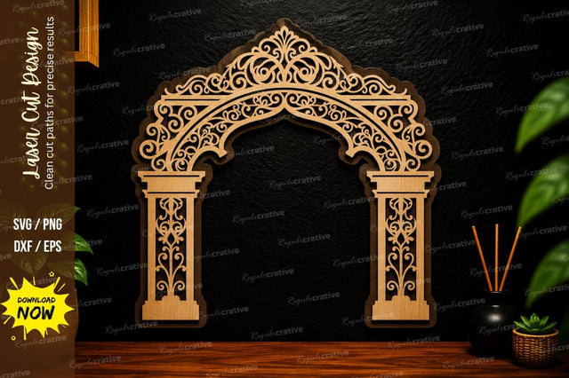 Ornate Pillar Arch Laser Cut SVG Design SVG Regulrcrative 