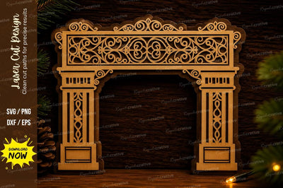 Ornate Pillar Arch Laser Cut Svg Design SVG Regulrcrative 