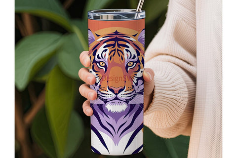 Ornate Tiger 20oz Tumbler Wrap Sublimation DesignSVG 
