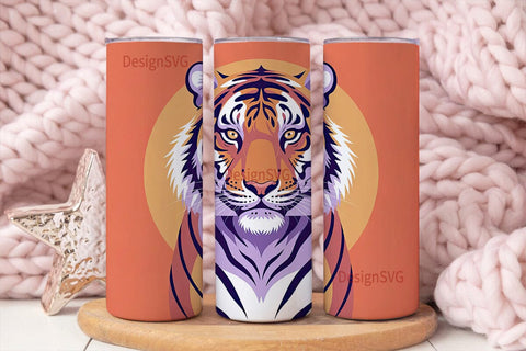 Ornate Tiger 20oz Tumbler Wrap Sublimation DesignSVG 
