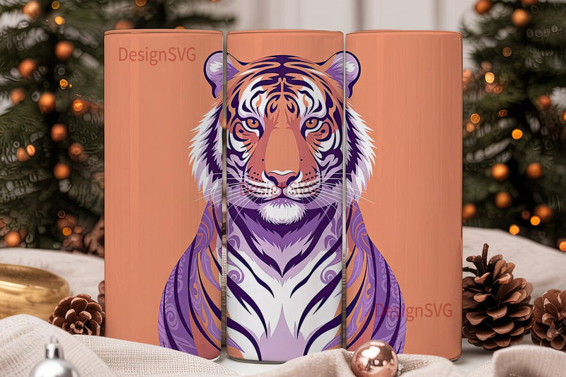 Ornate Tiger 20oz Tumbler Wrap Sublimation DesignSVG 