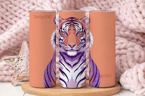 Ornate Tiger 20oz Tumbler Wrap Sublimation DesignSVG 