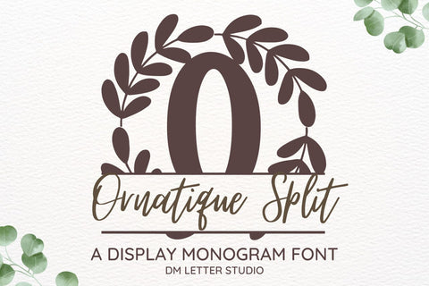 Ornatique Split Monogram Font Font Dm Letter Studio 
