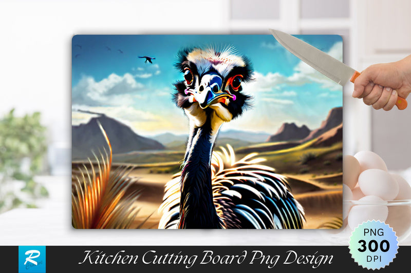 Ostrich Background Cutting Board Sublimation Regulrcrative 