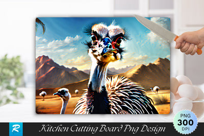 Ostrich Background Cutting Board Sublimation Regulrcrative 