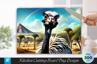 Ostrich Background Cutting Board Sublimation Regulrcrative 