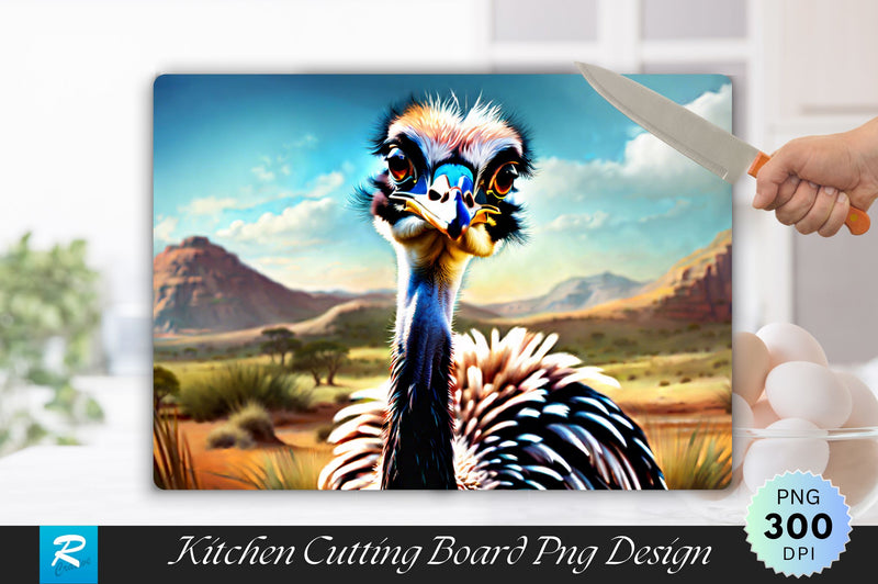 Ostrich Background Cutting Board Sublimation Regulrcrative 