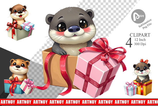 Otter Clipart Gift Sublimation artnoy 