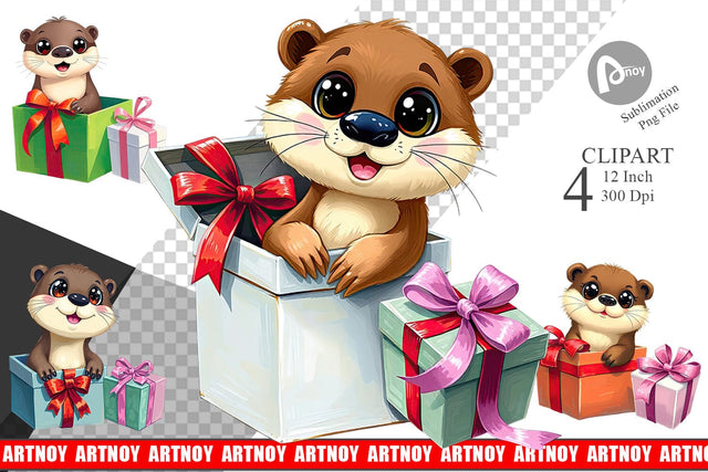 Otter Clipart Gift Sublimation artnoy 