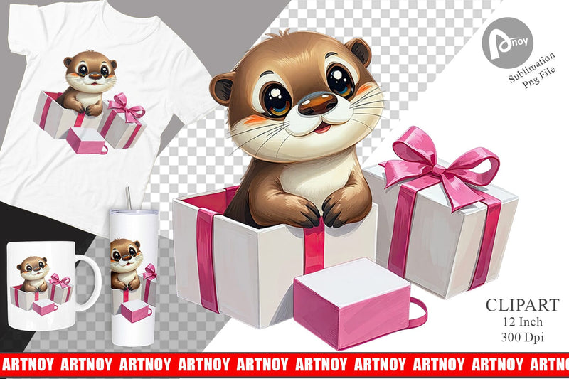 Otter Clipart Gift Sublimation artnoy 