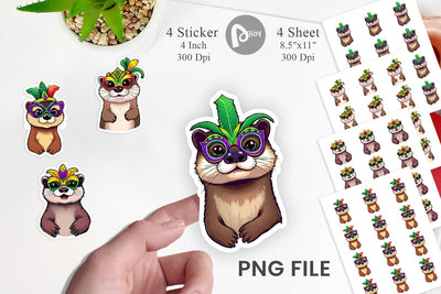 Otter Mardi Gras Vol 2 Sticker Sublimation artnoy 