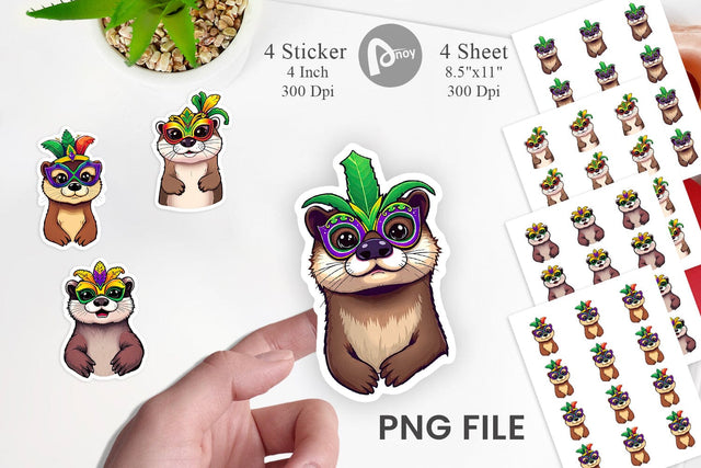 Otter Mardi Gras Vol 2 Sticker Sublimation artnoy 