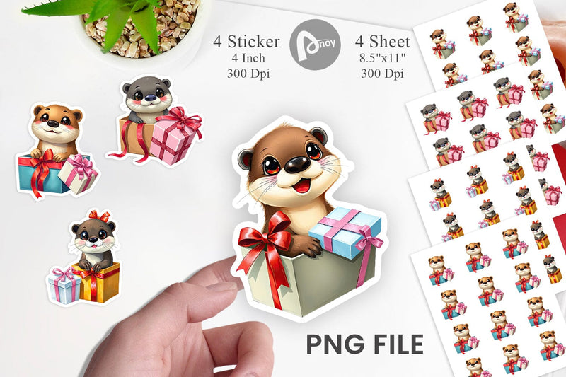 Otter Sticker Gift Sublimation artnoy 