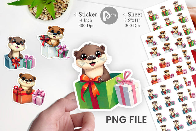 Otter Sticker Gift Sublimation artnoy 