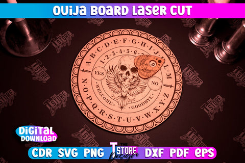 Ouija Board Laser Cut Bundle | Spirit Board | Mystical Design | Occult Art | CNC Files SVG The T Store Design 