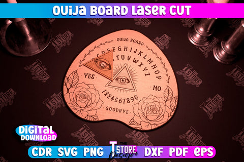 Ouija Board Laser Cut Bundle | Spirit Board | Mystical Design | Occult Art | CNC Files SVG The T Store Design 