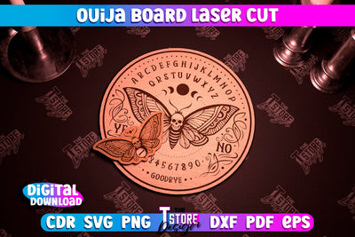 Ouija Board Laser Cut | Spirit Board | Mystical Design | Occult Art | CNC File SVG The T Store Design 