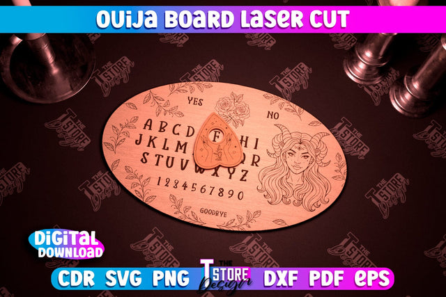Ouija Board Laser Cut | Spirit Board | Mystical Design | Occult Art | CNC File SVG The T Store Design 