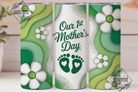 Our 1st Mother's Day 20oz Tumbler Wrap Sublimation sassyprint 