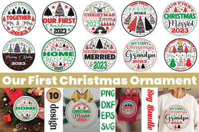 Our First Christmas Ornament Svg Bundle. SVG Angelina750 