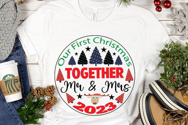 Our First Christmas Together Mr & Mrs 2023 SVG Angelina750 