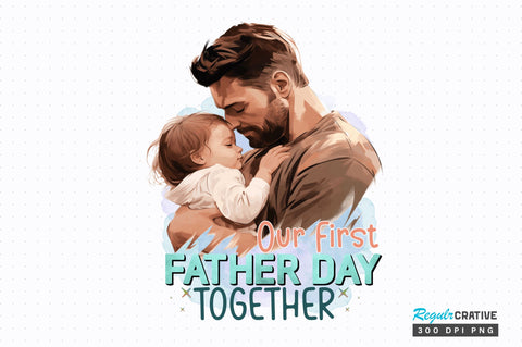 Our first father day together Sublimation Design Sublimation Regulrcrative 