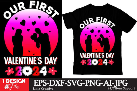 Our First Valentine’s Day 2024 SVG Cut File, Valentine's Day Sublimation ,Happy Valentine's Day T-shirt Design,Valentine's Day Clip Art,Valentine's Day Silhoutee,Valentine's Day Sublimation Bundle, SVG Insomnia Std 