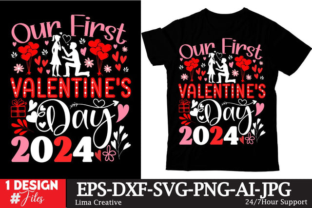 Our First Valentine’s Day 2024 SVG Cut File, Valentine's Day Sublimation ,Happy Valentine's Day T-shirt Design,Valentine's Day Clip Art,Valentine's Day Silhoutee,Valentine's Day Sublimation Bundle, SVG Insomnia Std 