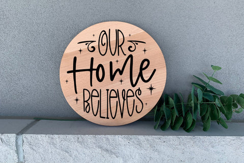 Our Home Believes SVG | Christmas Round Sign SVG SVG CraftLabSVG 