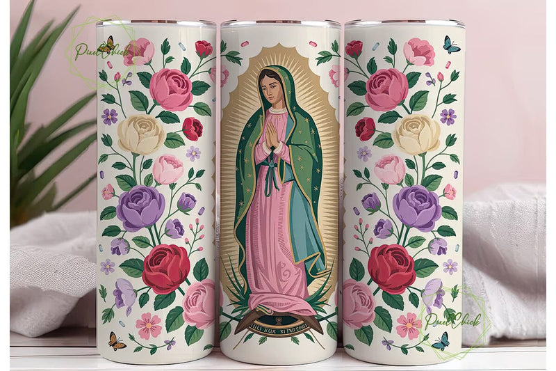 Our Lady of Guadalupe 20oz Tumbler Sublimation PixelChick 