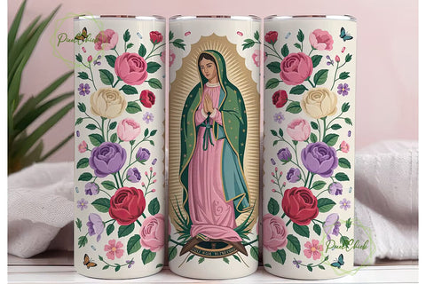 Our Lady of Guadalupe 20oz Tumbler Sublimation PixelChick 