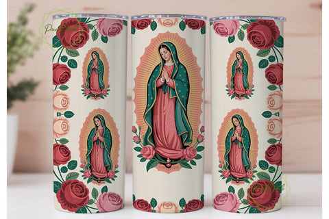 Our Lady of Guadalupe 20oz Tumbler Wrap Sublimation PixelChick 