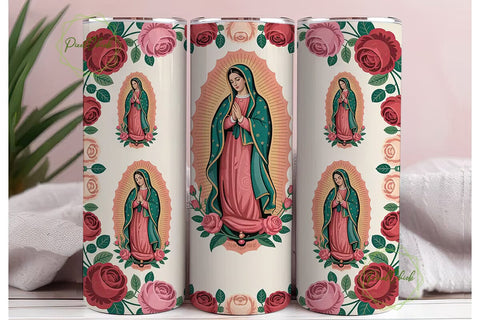 Our Lady of Guadalupe 20oz Tumbler Wrap Sublimation PixelChick 