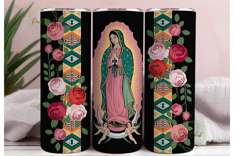Our Lady of Guadalupe 20oz Tumbler Wrap Sublimation PixelChick 
