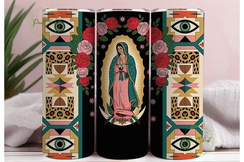 Our Lady of Guadalupe 20oz Tumbler Wrap Sublimation PixelChick 