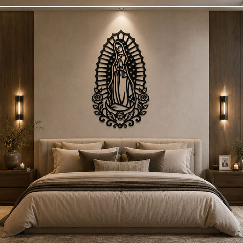Our Lady of Guadalupe Laser SVG | Virgin Mary Guadalupe DXF Png Eps | Religious Metal Wall Art Laser Cut File | CNC Plasma Cut Design SVG HappyDesignStudio 