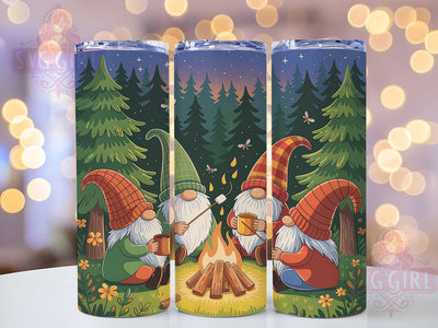 Outdoor Camping Gnome Tumbler, Cute Gnome Camp Pattern, Outdoor Gnome Design, 20Oz Sublimation Wrap, Campfire Gnome Art, Adventure Gnome Texture, Tumbler Sublimation Sublimation SvggirlplusArt 