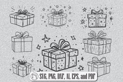 Outline gift box SVG Bundle SVG MD JOYNAL ABDIN 